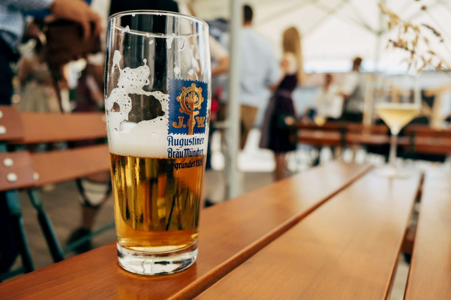 Crowded beer tent at Stuttgart’s Cannstatter Wasen folk festival