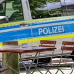 Police vehicle near Oktoberfest grounds in Munich following Uber harassment case