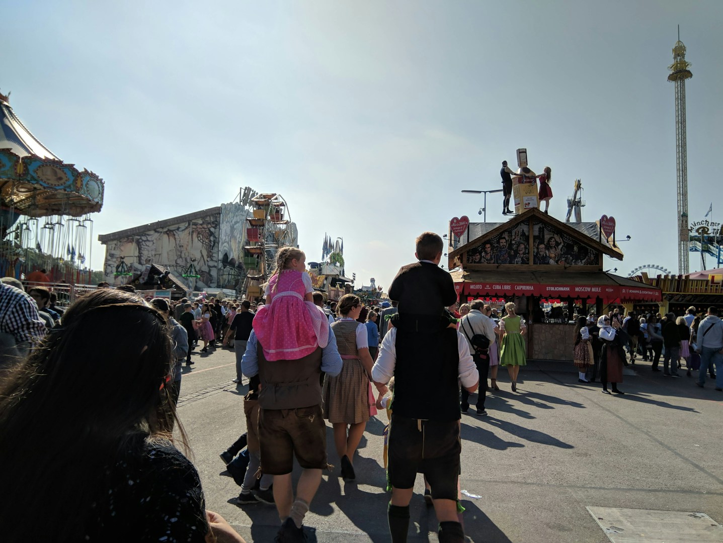 Security staff outside a busy beer tent at Oktoberfest in Munich