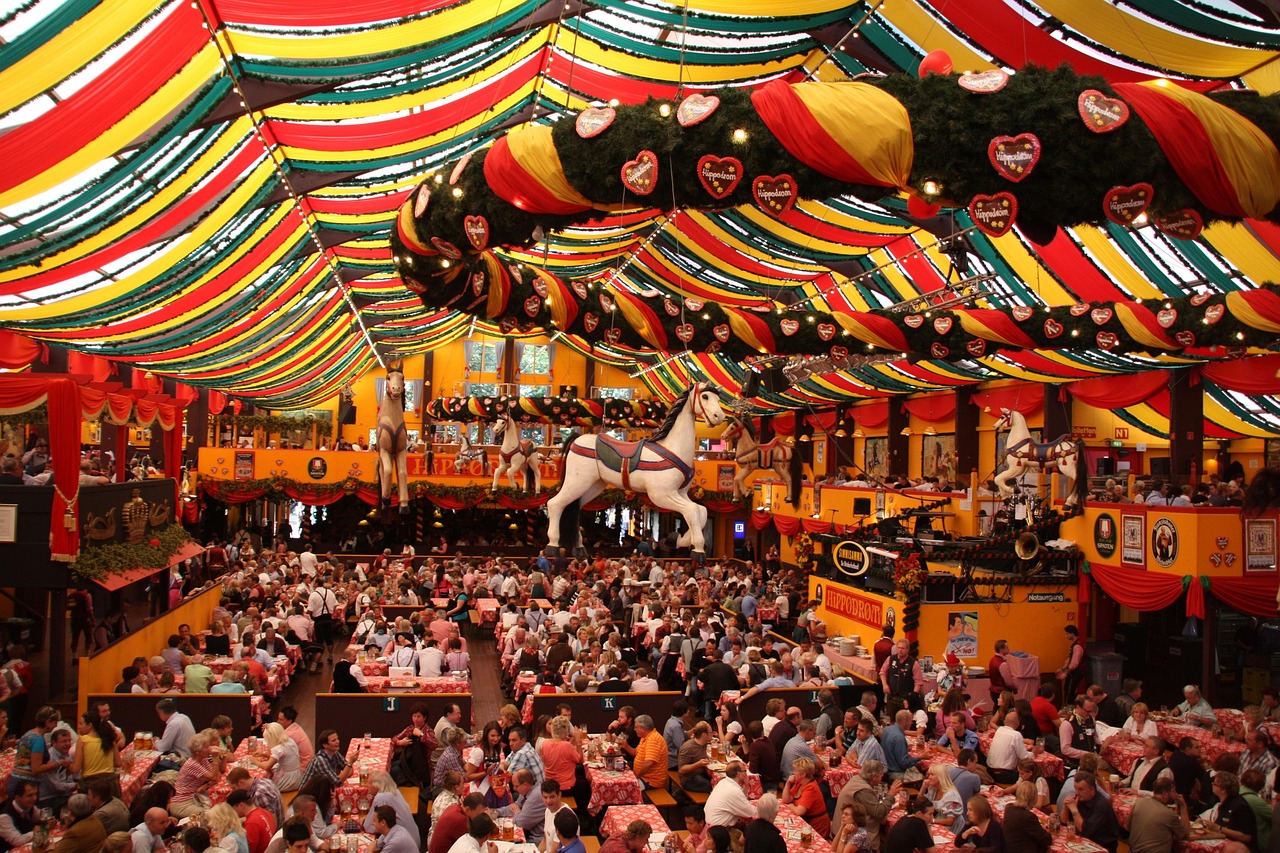 Crowded Oktoberfest scene in Munich as entrances closed due to overcrowding