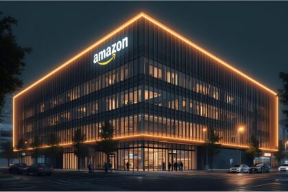 Amazon corporate headquarters building during restructuring period
