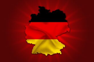 German flags in Munich during Day of Unity celebrations, Bavarians divided on reunification