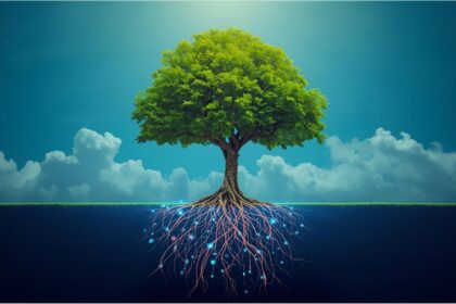 Bill Gates on stage speaking at a technology or climate event, neutral background