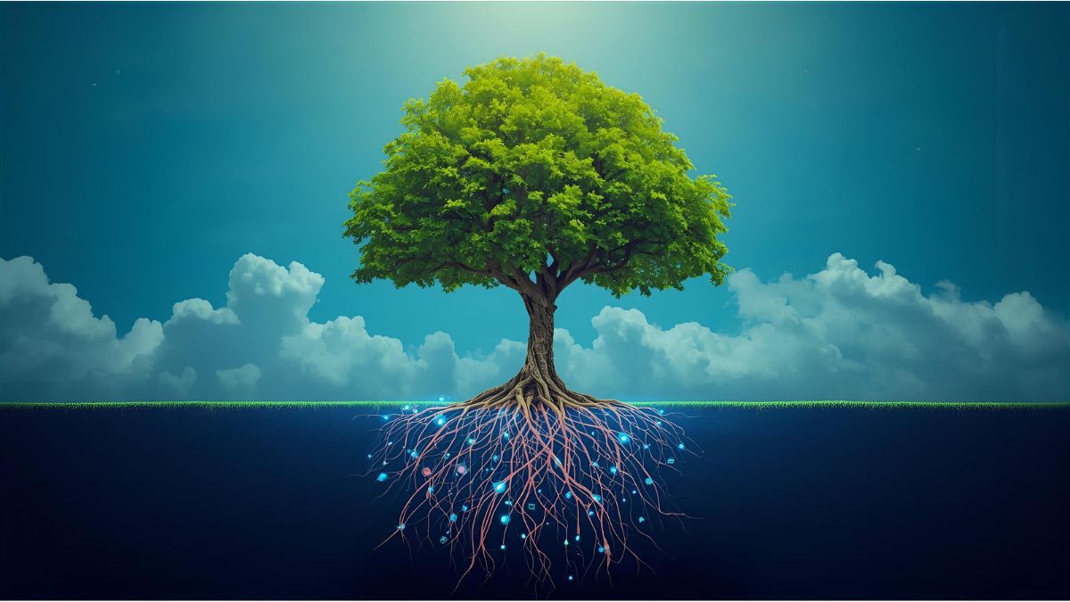 Bill Gates on stage speaking at a technology or climate event, neutral background