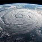 Satellite view of powerful storm system approaching Germany and the North Sea