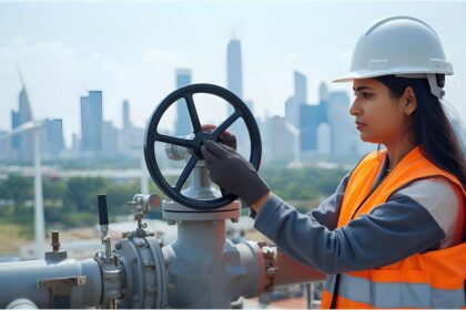 Technician turns off city gas pipeline as Germany plans energy transition by 2045