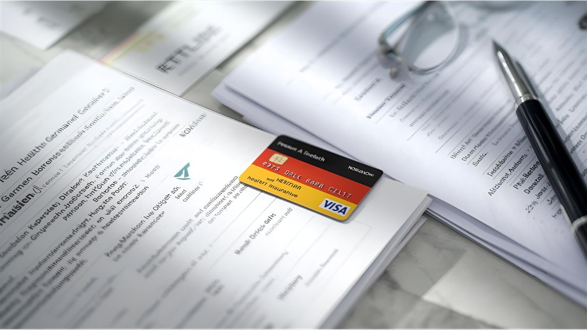 German health insurance card symbolizing coverage gaps in 2023 statistics