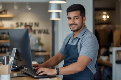 German worker in retail setting representing minimum wage increase to €14.60 by 2027