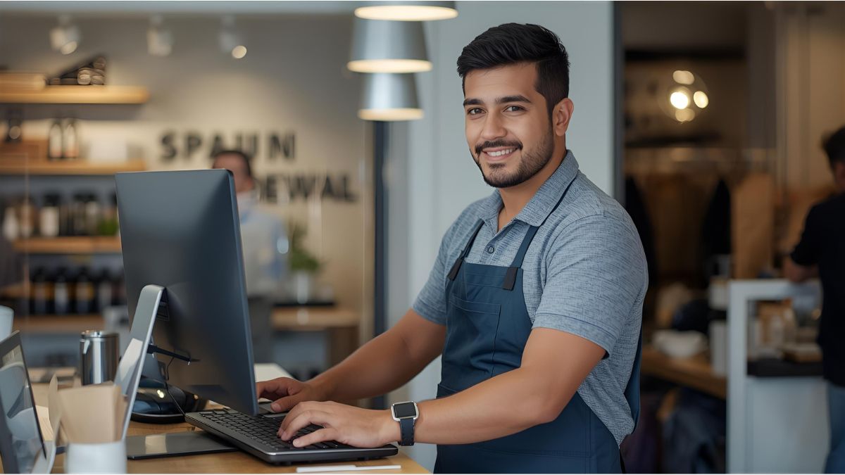 German worker in retail setting representing minimum wage increase to €14.60 by 2027