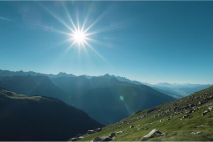 Storm clouds over German mountains giving way to sunshine
