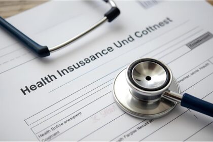 Health insurance forms and stethoscope representing billing fraud in Germany