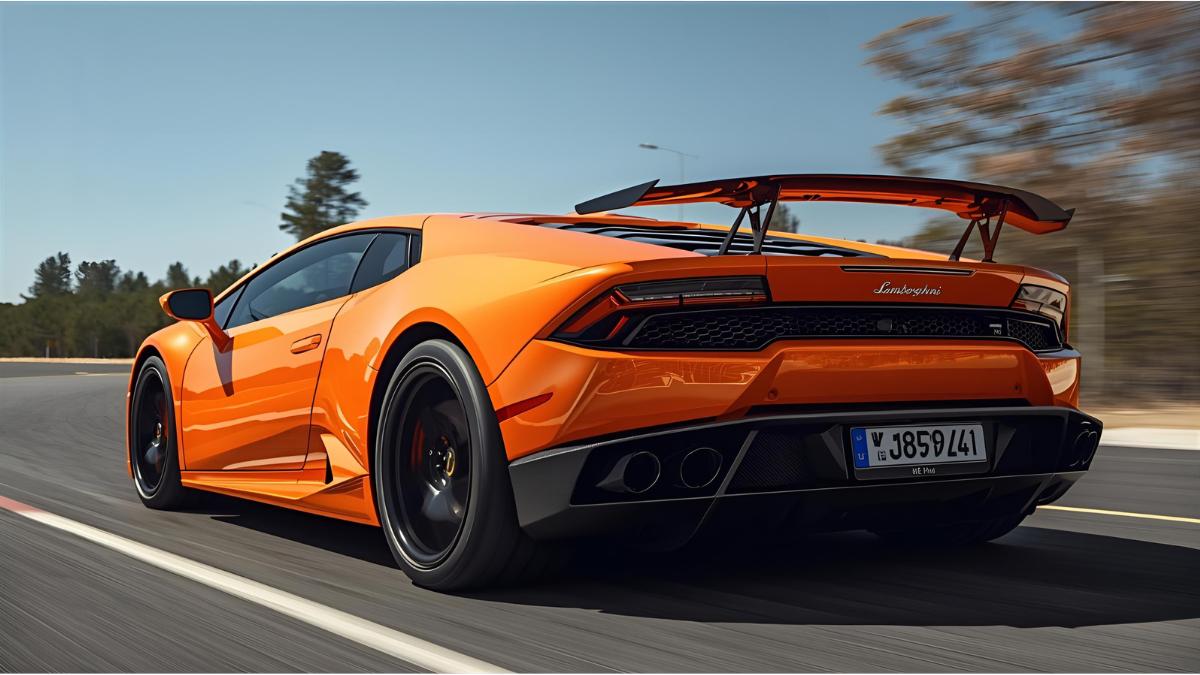 Damaged Lamborghini Huracán at accident site in Esslingen, Germany