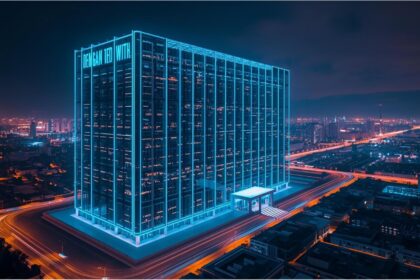 Modern data center building exterior in Munich for AI infrastructure