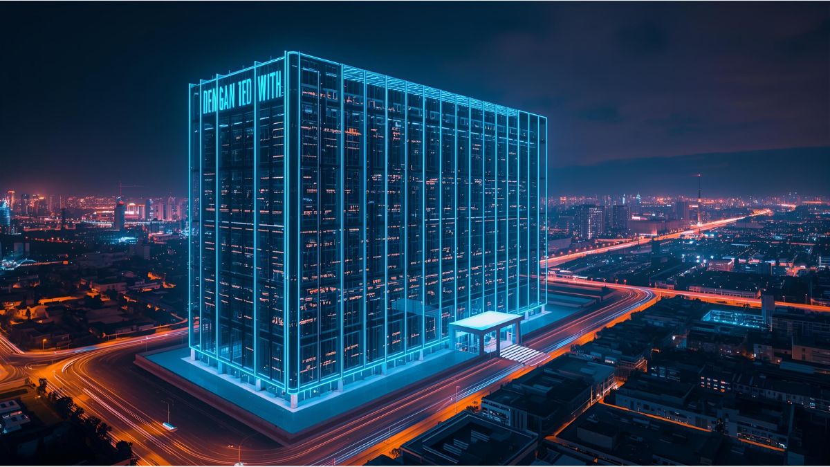 Modern data center building exterior in Munich for AI infrastructure