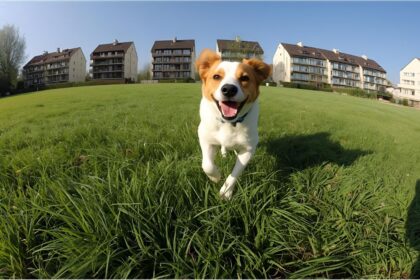 og running freely on Buberlbrunnen meadow in Obergiesing after new off-leash zone approval
