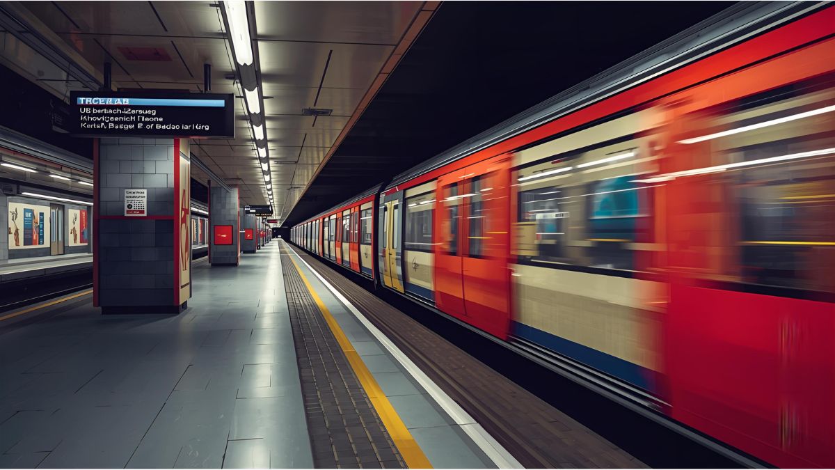 U-Bahn platform at Neuperlach Zentrum station in Munich