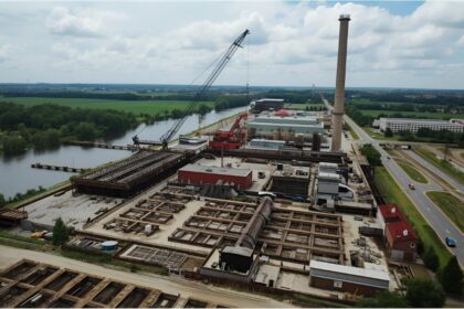 Construction work at former Gundremmingen power plant in Bavaria