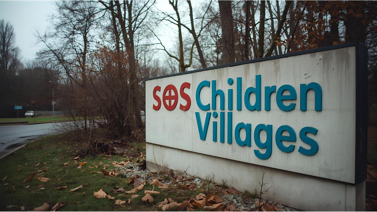 Entrance sign of SOS Children’s Villages Germany following abuse allegations
