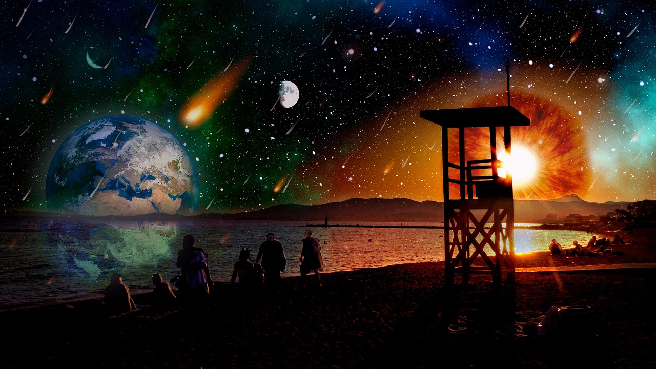 Bright supermoon and several meteors visible in the night sky over Germany in October 2025
