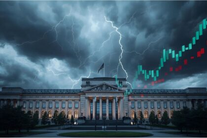 Bundesbank building in Frankfurt symbolising warning of financial instability