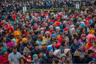 Carnival fans celebrate in Cologne as the fifth season begins on November 11, with strong police presence