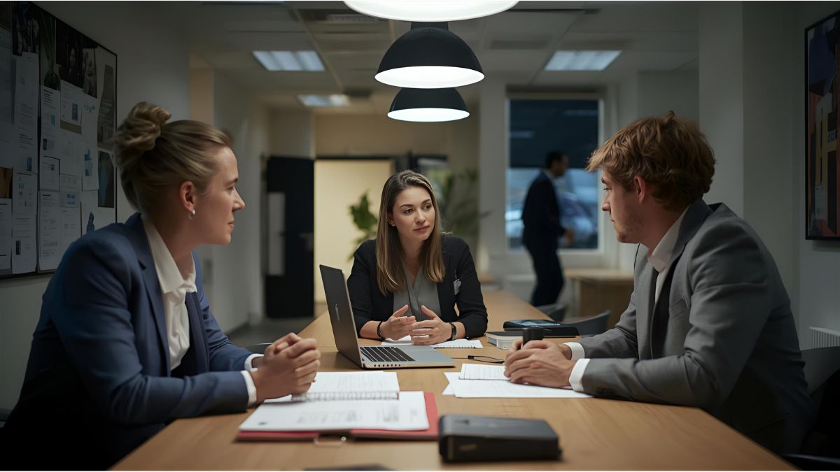 Job centre employee advising a Bürgergeld recipient in Germany about work placement