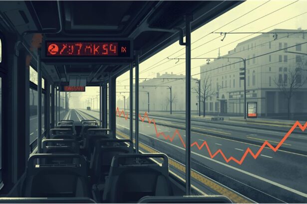 Person buying a public transport ticket at a German ticket machine