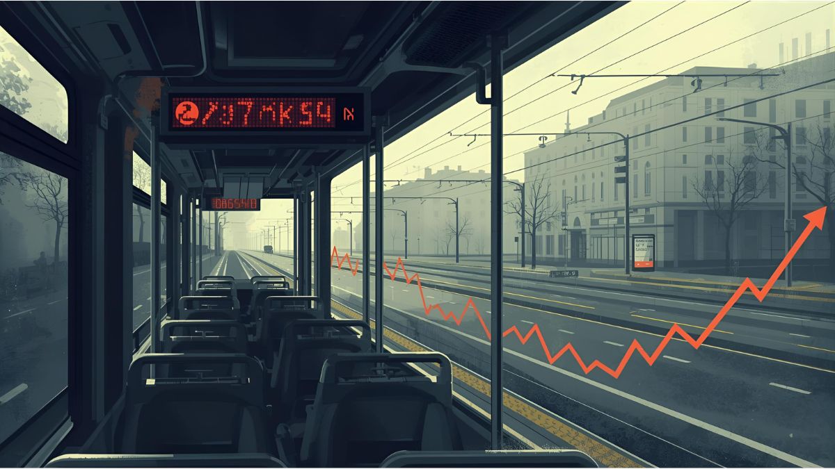 Person buying a public transport ticket at a German ticket machine