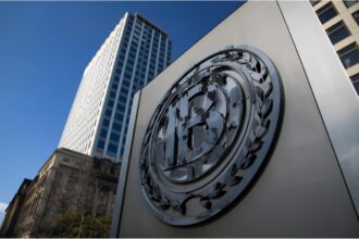 IMF headquarters building as new report warns of rising European debt
