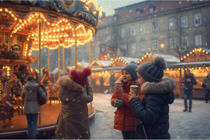 Families enjoy Munich’s Christmas markets with children’s rides, crafts, and storytelling sessions