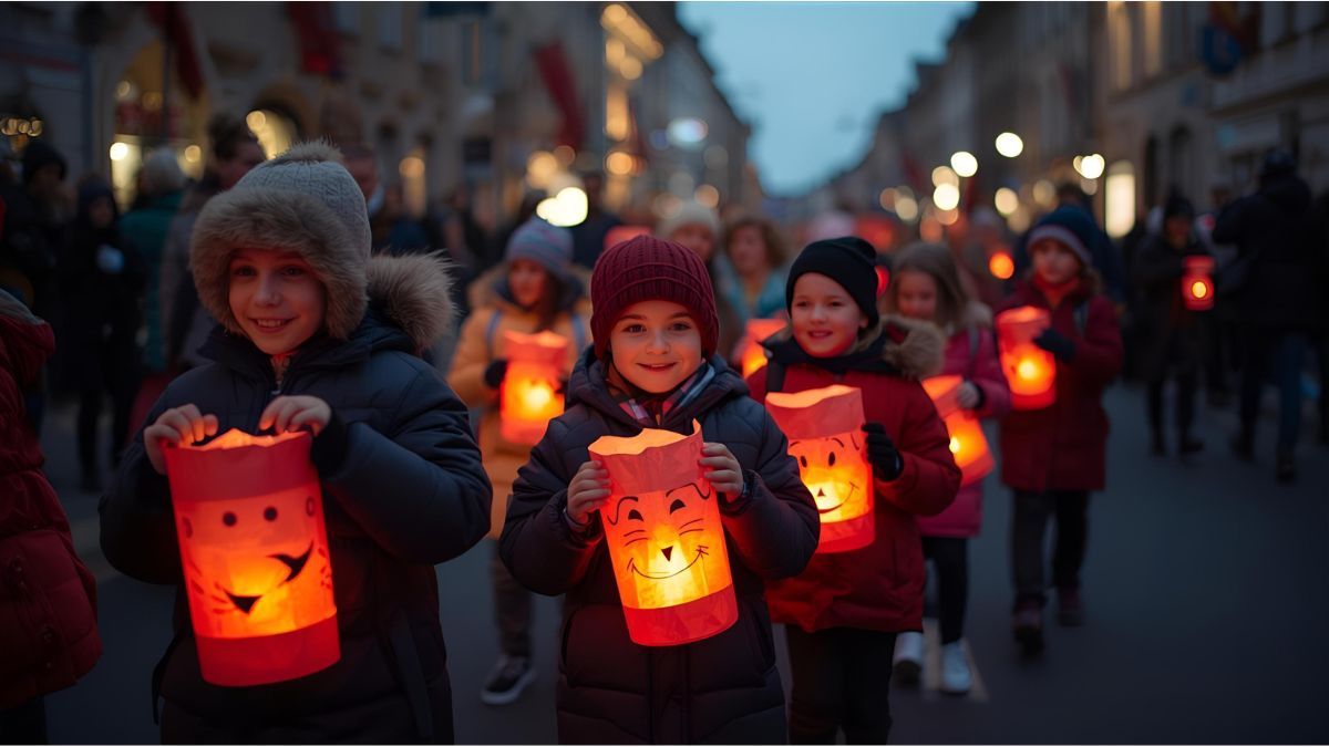 Children with glowing lanterns celebrate St. Martin’s Day during Munich’s 2025 parades