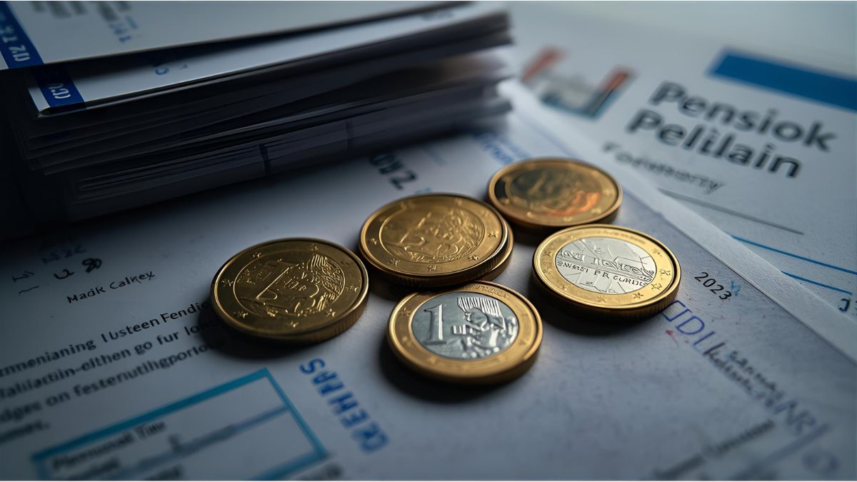 Euro coins on German pension paperwork symbolising rising pension point costs