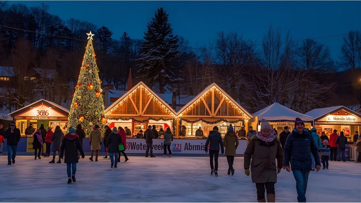 Families enjoy the early-opening Winterworld Christmas market in Munich